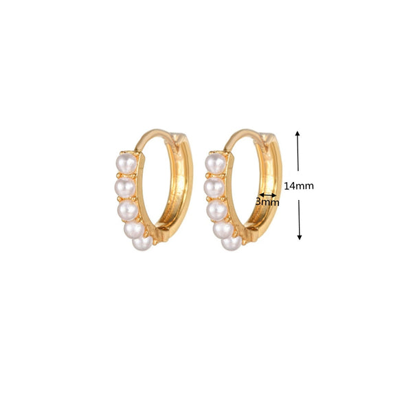 Pearl Ear Buckle Earrings Ecofriendly Brass Letters Numbers Text Pattern Electroplating Real Gold Plating Niche Style Women's