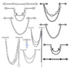 Pearl Ear Chain Fivepointed Star Ear Bone Stud Stainless Steel Geometric Style Electroplated Jewelry