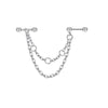 Pearl Ear Chain Fivepointed Star Ear Bone Stud Stainless Steel Geometric Style Electroplated Jewelry