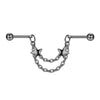 Pearl Ear Chain Fivepointed Star Ear Bone Stud Stainless Steel Geometric Style Electroplated Jewelry