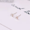 Pearl Earrings And Earrings Tray S925 Silver Needle 18K Gold Plated With Copper Parts Diy Cross Needle Electroplating