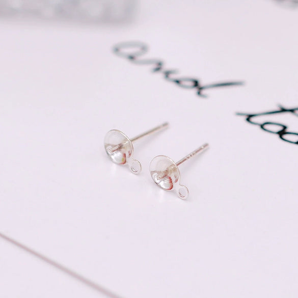 Pearl Earrings And Earrings Tray S925 Silver Needle 18K Gold Plated With Copper Parts Diy Cross Needle Electroplating