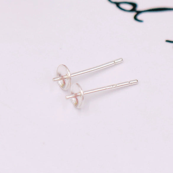 Pearl Earrings And Earrings Tray S925 Silver Needle 18K Gold Plated With Copper Parts Diy Cross Needle Electroplating