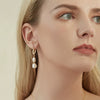Pearl Earrings Copper Geometric Natural Simple Retro Style