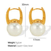 Pearl Earrings Copper Material Inlay Simple Natural Style For Women