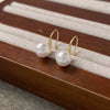 Pearl Earrings Copper Material Lines Pattern Electroplating Diy Accessories