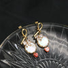 Pearl Earrings For Women Baroque Style Freshwater Real Gold Electroplated Bow Design
