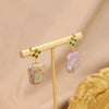 Pearl Earrings For Women Electroplated Geometric Style Jewelry