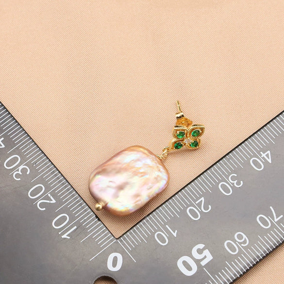 Pearl Earrings For Women Electroplated Geometric Style Jewelry