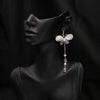 Pearl Earrings Geometric Fashion Electroplated Butterfly Ear Hooks Purple Tassel Women's