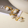 Pearl Earrings Imitation Pearl Electroplated Heart Shape Bow Tie Style For Women