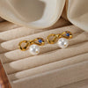 Pearl Earrings Imitation Pearl Electroplated Heart Shape Bow Tie Style For Women