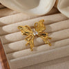 Pearl Earrings Imitation Pearl Electroplated Heart Shape Bow Tie Style For Women