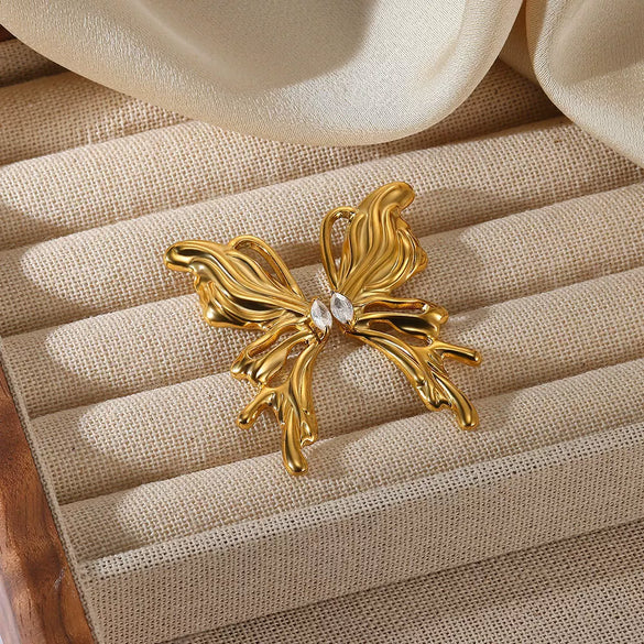 Pearl Earrings Imitation Pearl Electroplated Heart Shape Bow Tie Style For Women