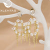 Pearl Earrings Retro Geometric Constellation Electroplating Jewelry For Women