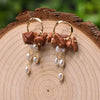 Pearl Earrings Retro Geometric Constellation Electroplating Jewelry For Women