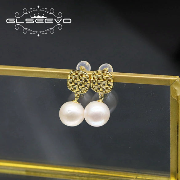 Pearl Earrings Retro Geometric Constellation Electroplating Jewelry For Women