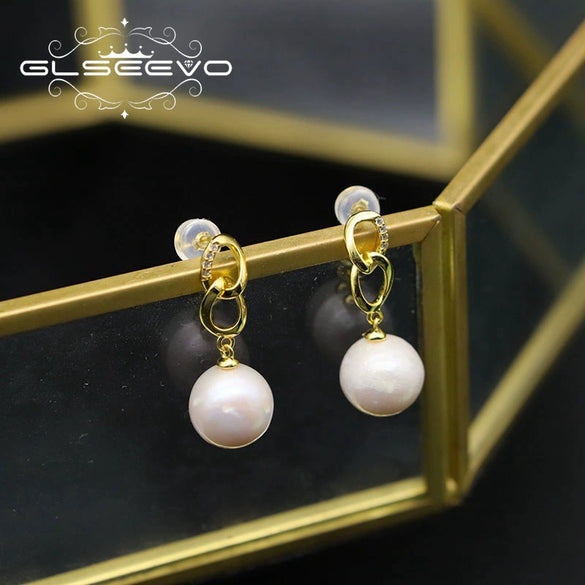 Pearl Earrings Retro Geometric Constellation Electroplating Jewelry For Women