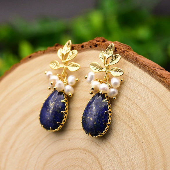 Pearl Earrings Retro Geometric Constellation Electroplating Jewelry For Women