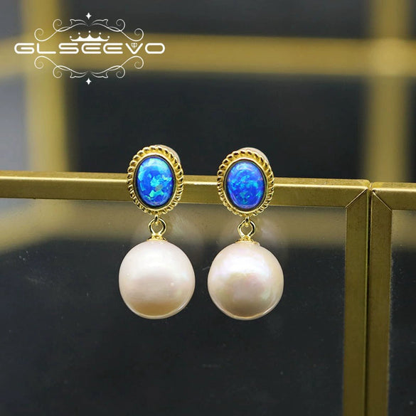 Pearl Earrings Retro Geometric Constellation Electroplating Jewelry For Women