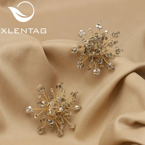 Pearl Earrings Retro Geometric Style With Electroplating