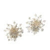 Pearl Earrings Retro Geometric Style With Electroplating