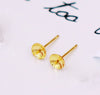 Pearl Earrings S925 Silver Needle 18K Gold Plated Copper Accessories Electroplating Diy Cross Bowl Style