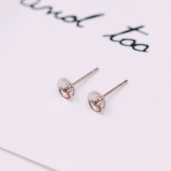 Pearl Earrings S925 Silver Needle 18K Gold Plated Copper Accessories Electroplating Diy Cross Bowl Style