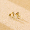 Pearl Earrings 925 Silver Geometric Sweet Style Electroplated For Women