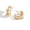 Pearl Earrings 925 Silver Needle Light Luxury Minimalist Geometric Electroplated Women's Jewelry