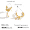 Pearl Earrings 925 Silver Needle Light Luxury Minimalist Geometric Electroplated Women's Jewelry
