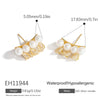 Pearl Earrings 925 Silver Needle Light Luxury Minimalist Geometric Electroplated Women's Jewelry