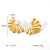 Pearl Earrings Stainless Steel Geometric Bow Electroplated Women's