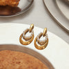 Pearl Earrings Stainless Steel Geometric Electroplating For Women