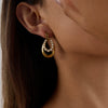 Pearl Earrings Stainless Steel Geometric Electroplating For Women