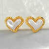 Pearl Earrings Stainless Steel Heartshaped Electroplated Fashionable Women's