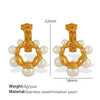 Pearl Earrings 316L Stainless Steel Electroplating Fashion Design For Women