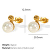 Pearl Earrings 316L Stainless Steel Geometric Electroplating Light Luxury Girls Earrings