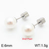 Pearl Earrings Titanium Steel Geometric Light Luxury Electroplating