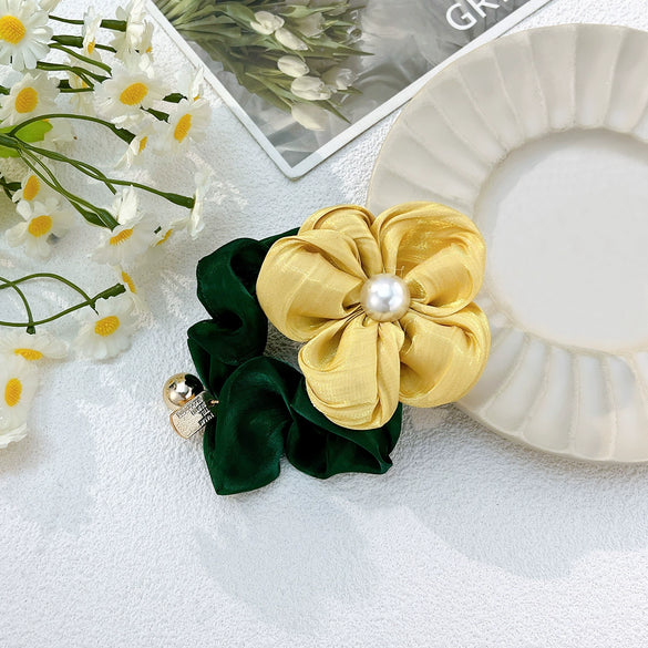 Pearl Flower Handmade Highend Elastic Women's Hair Band Hair Accessory