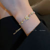 Pearl Flower Light Luxury Women's Bracelet Real Gold Electroplated
