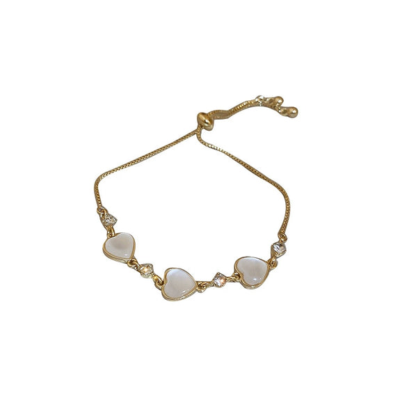 Pearl Flower Light Luxury Women's Bracelet Real Gold Electroplated