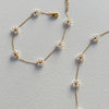 Pearl Flower Necklace Waist Chain Anklet Set Titanium Steel Goldplated Stainless Steel Colorpreserving