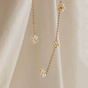 Pearl Flower Titanium Steel Necklace Waist Chain Anklet Set Goldplated Stainless Steel Color Preservation Twist Chain