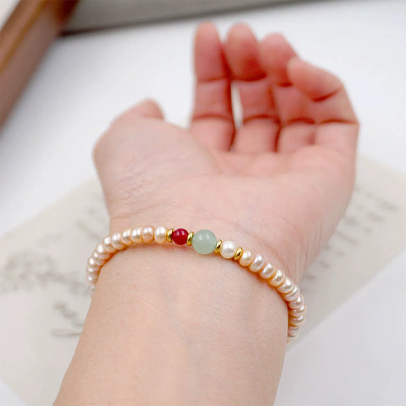 Pearl Geometric Manual Design Retro Bracelet Jewelry For Women