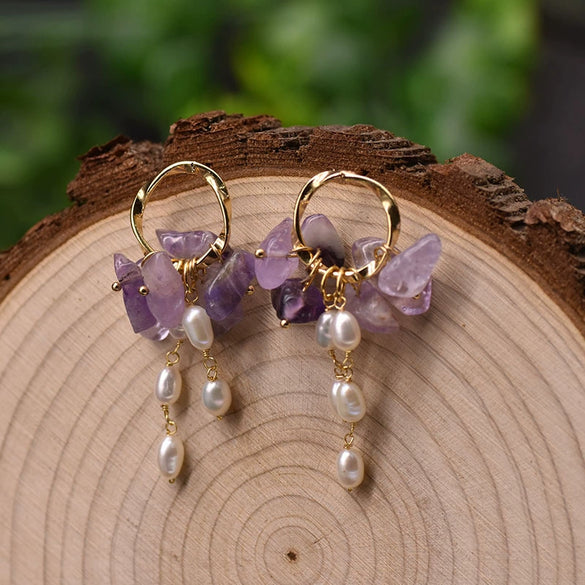 Pearl Geometric Retro Electroplated Earrings Highend Light Luxury Jewelry Wholesale