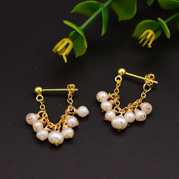 Pearl Geometric Retro Electroplated Earrings Highend Light Luxury Jewelry Wholesale