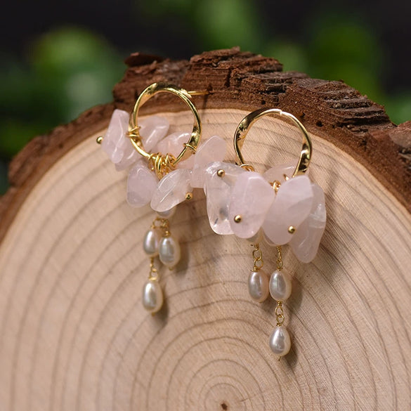 Pearl Geometric Retro Electroplated Earrings Highend Light Luxury Jewelry Wholesale