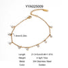 Pearl Geometric Stainless Steel Double Layer Anklet For Women Light Luxury Jewelry