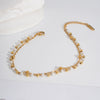 Pearl Geometric Stainless Steel Double Layer Anklet For Women Light Luxury Jewelry